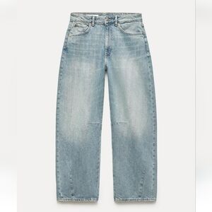 ZARA MID WAIST BAGGY BALLOON JEANS